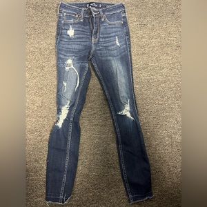 Hollister Jeans High Rise Crop Super Skinny Classic Stretch 00R W23 L26